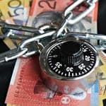 Money locked away behind combination lock