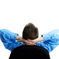 Man relaxing in chair