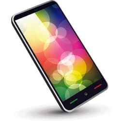 Multi-coloured smartphone screen