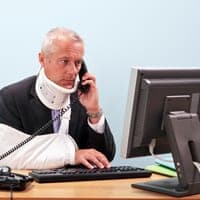 Injured employee on the phone