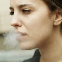 Woman smoking a cigarette