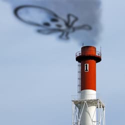 Chimney spewing out toxic smoke