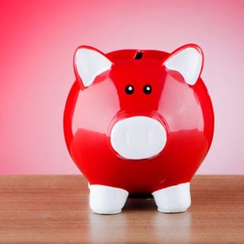 Little red piggy bank