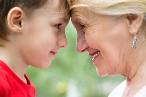 young kid and older woman