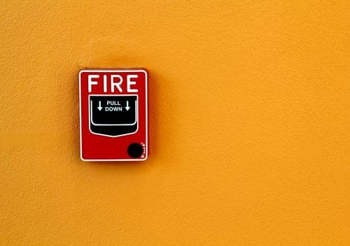 fire alarm on wall