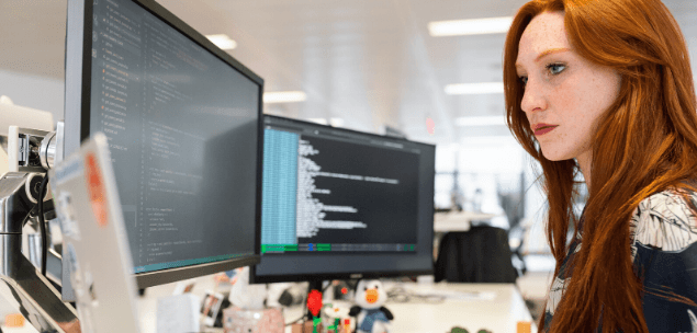 woman with tech/digital skills in a business