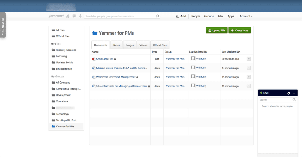 IT management for software - Yammer