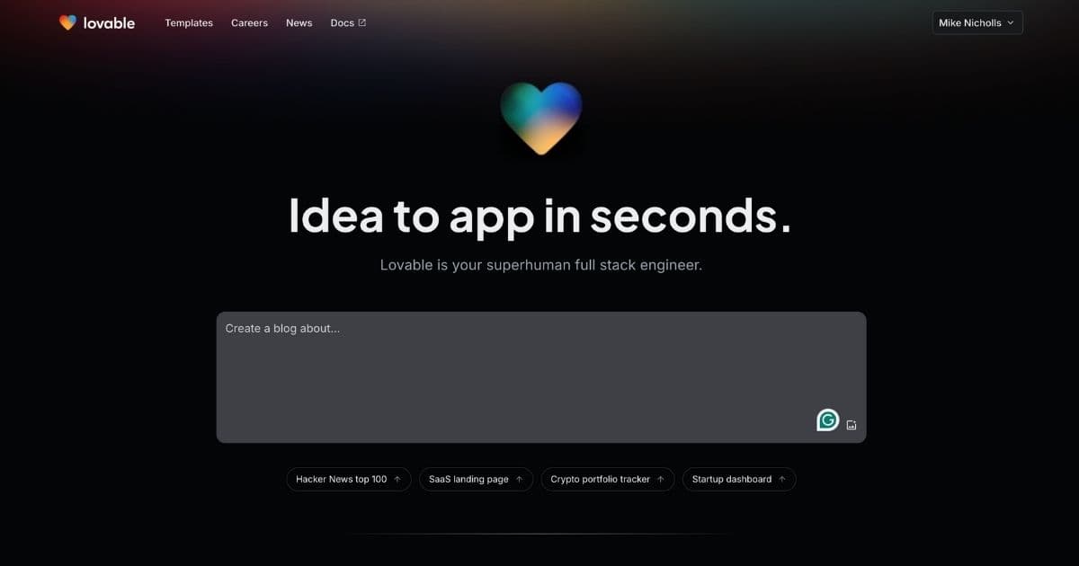 Lovable: AI web app builder - Dynamic Business