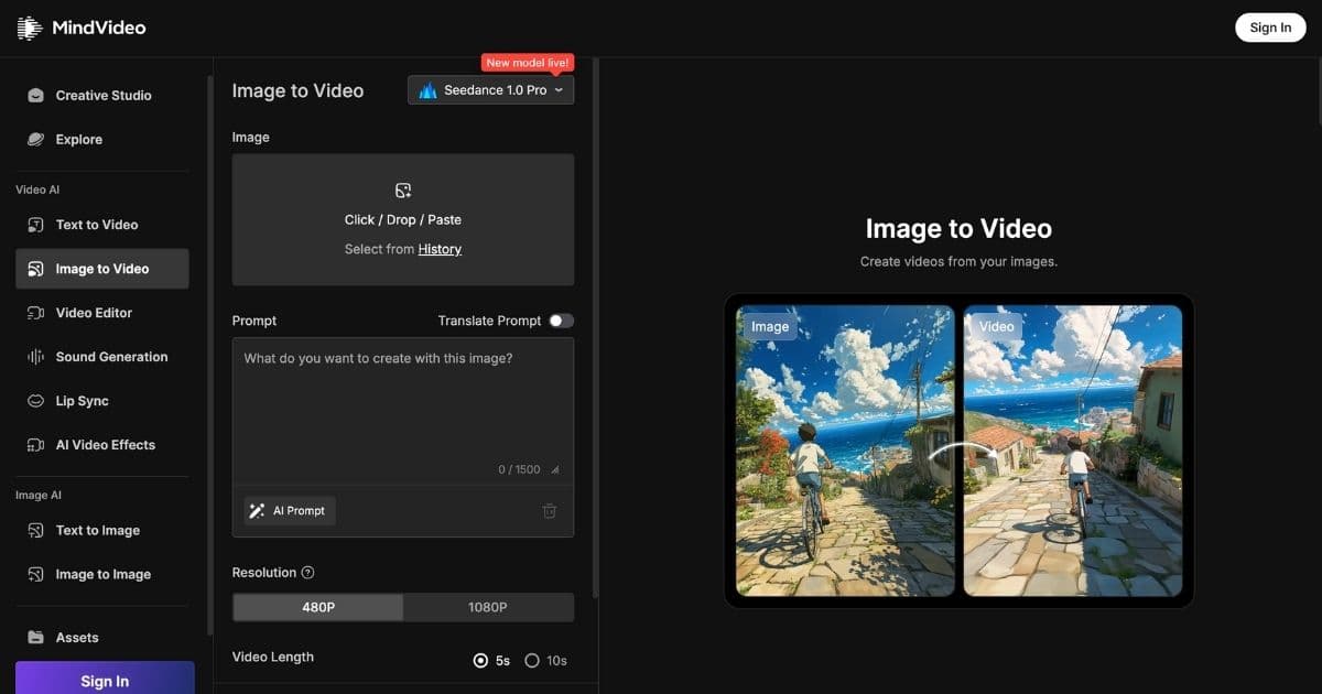 mindvideo.ai_image-to-video