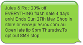 SMS marketing example 
