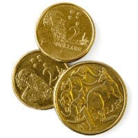 Australian currency - Gold $1 and $2 coins