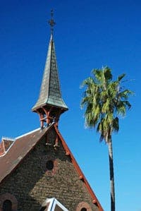 old-church-tower-australia-palm-tree
