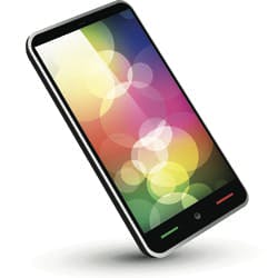 Multi-coloured smartphone screen