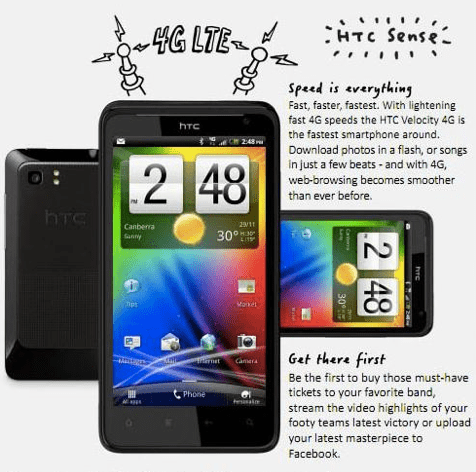 HTC Velocity 4G smartphone