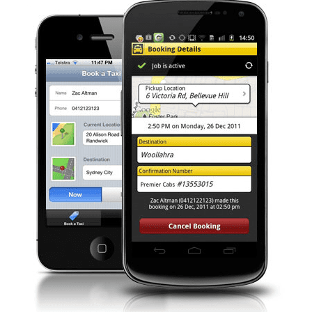 taxi app screenshot