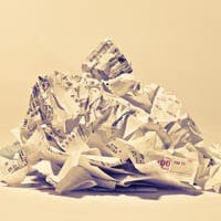 A pile of receipts
