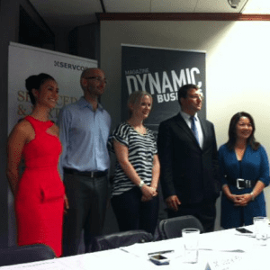 Jodie Fox, Cenk Baba, Jen Bishop, Marcus Moufarrige and Valerie Khoo at social media event