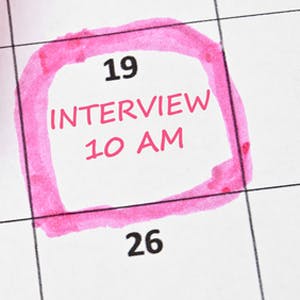 Interview marked at 10am in calendar