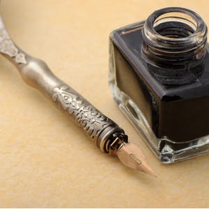 Quill and ink pot