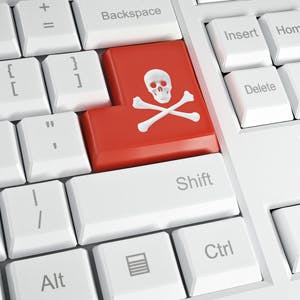 Pirate symbol on computer keyboard