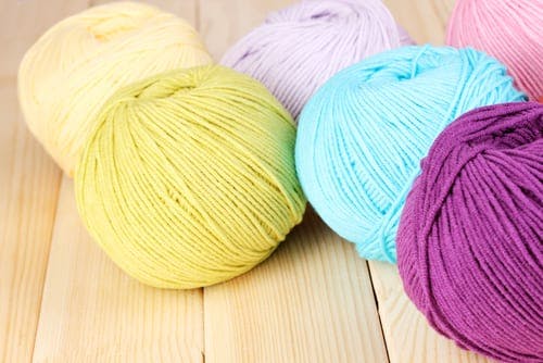 coloured balls of wool