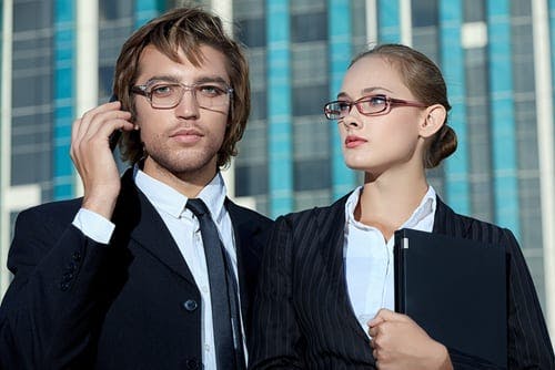 man and woman in business dress