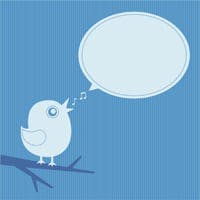 twitter bird and speech bubble