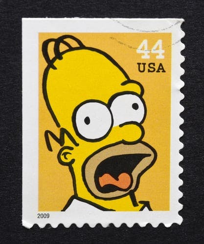 homer simpson stamp