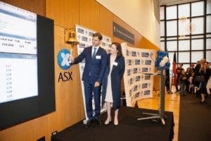 Brett Kelly of Kelly+Partners ringing the bell at the ASX