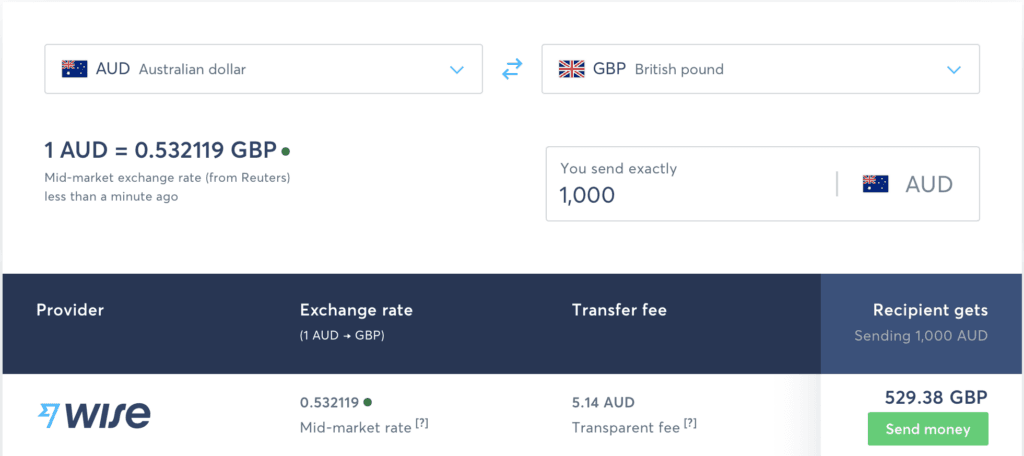 Send money across the world using Wise