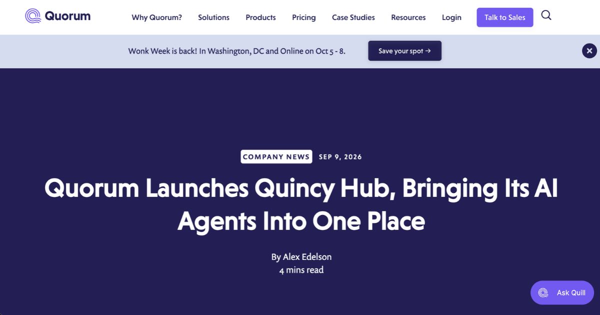 Quincy Hub: Centralized AI Management for Government Affairs