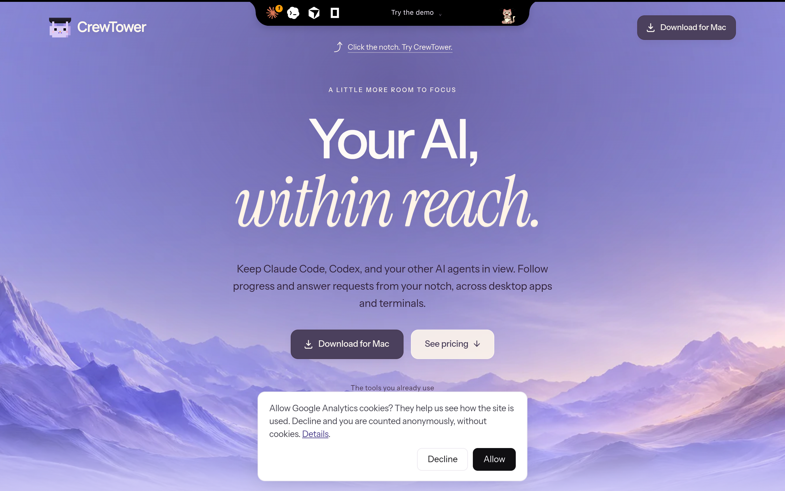 CrewTower: Monitor & Control AI Coding Agents