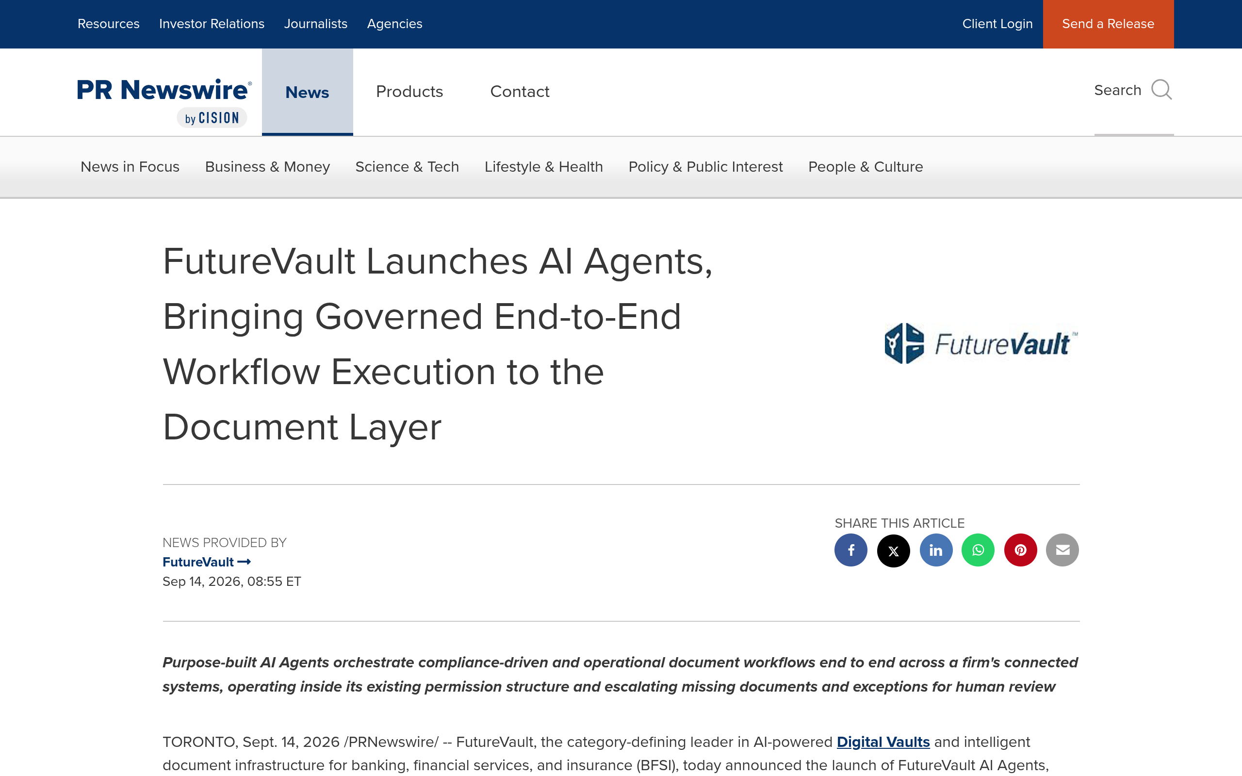 FutureVault AI Agents: Automate Financial Document Workflows