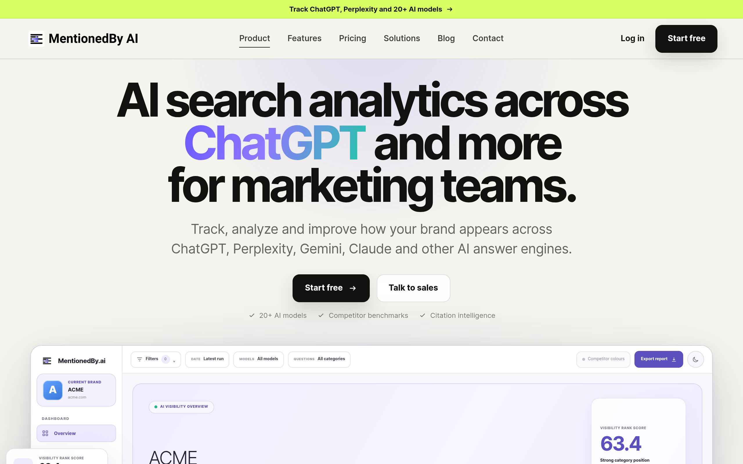 MentionedBy AI: Brand Visibility Intelligence Platform