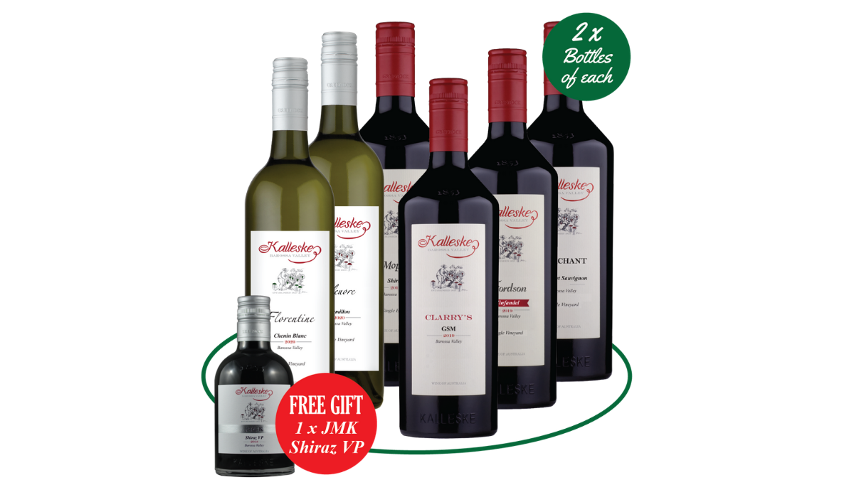 Bring home a dozen of Barossa Valley’s leading organic wines: Kalleske wines
