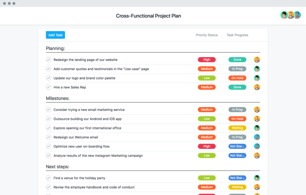 Project Management Software for Cross-functional teams - Asana