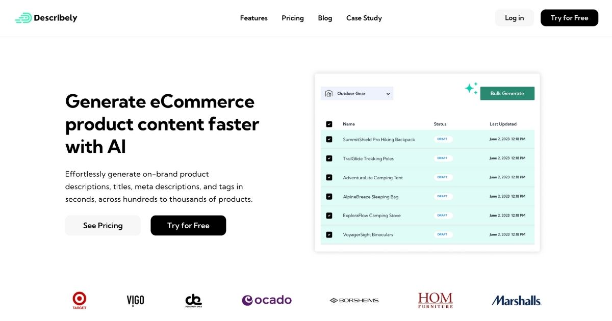 Describely: Powering eCommerce content with AI