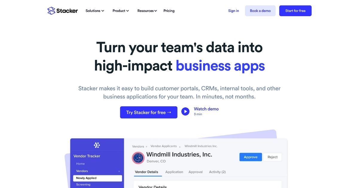 Stacker: Turn your data into powerful business apps instantly