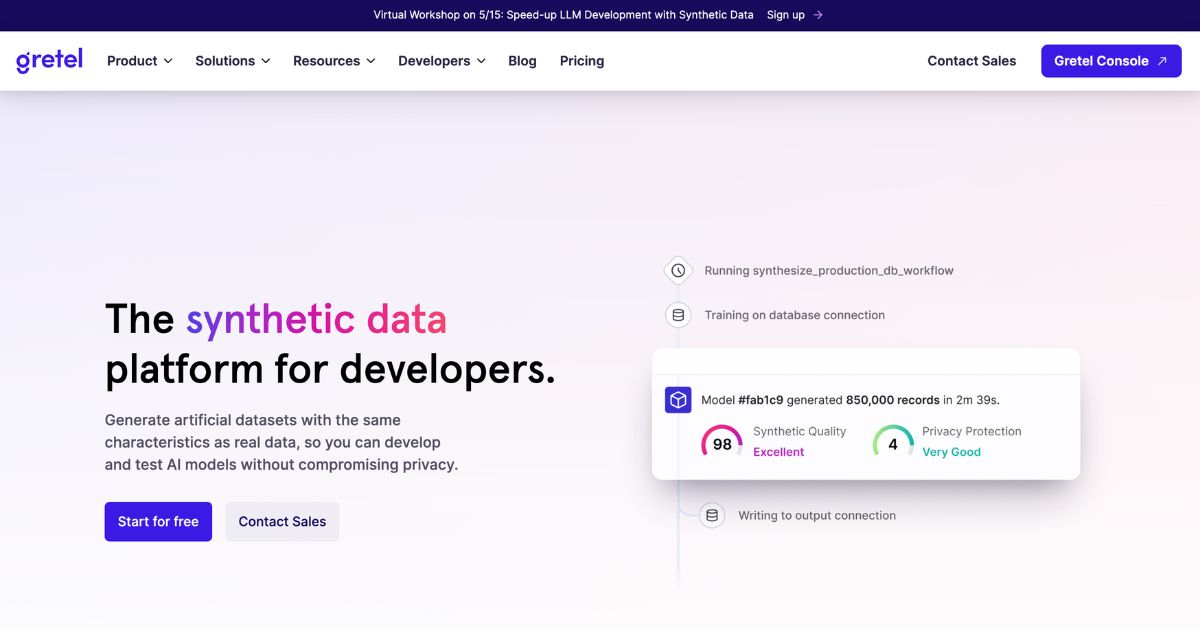 Gretel: Unlock the power of safe synthetic data generation