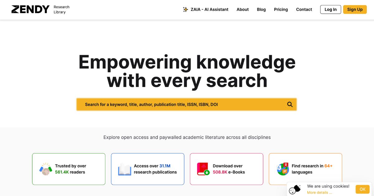 Zendy: Empowering knowledge access with Ai research tools