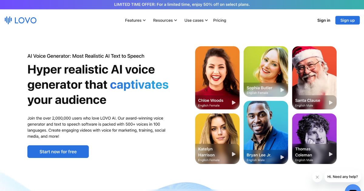 Genny: AI voice generator by LOVO AI