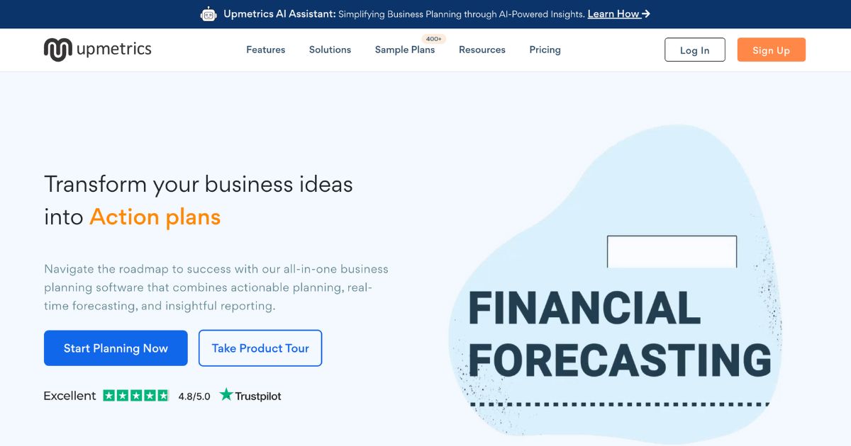 Upmetrics: Business ideas into action plans