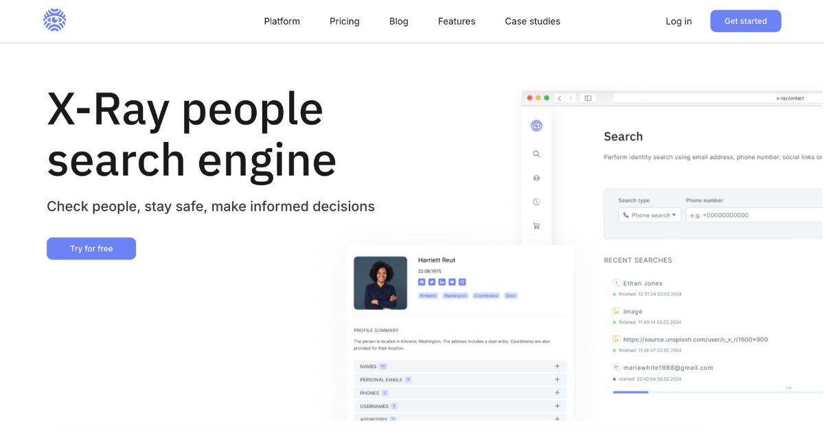 XRayContact: Comprehensive people search tool