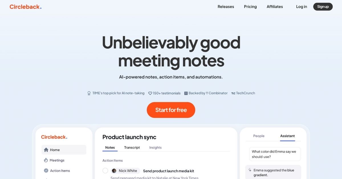 Circleback: AI-powered meeting notes and action items