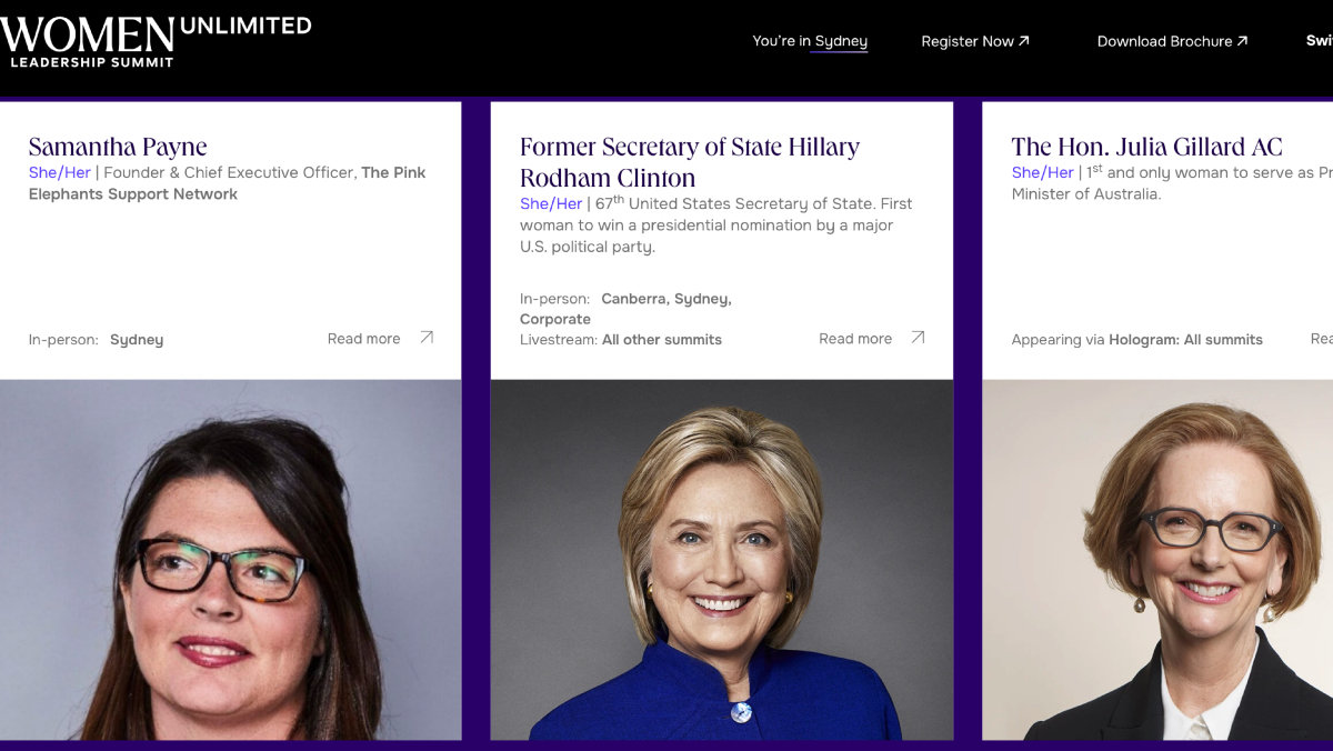 Hillary Clinton and Julia Gillard to headline Australia’s women’s leadership summit
