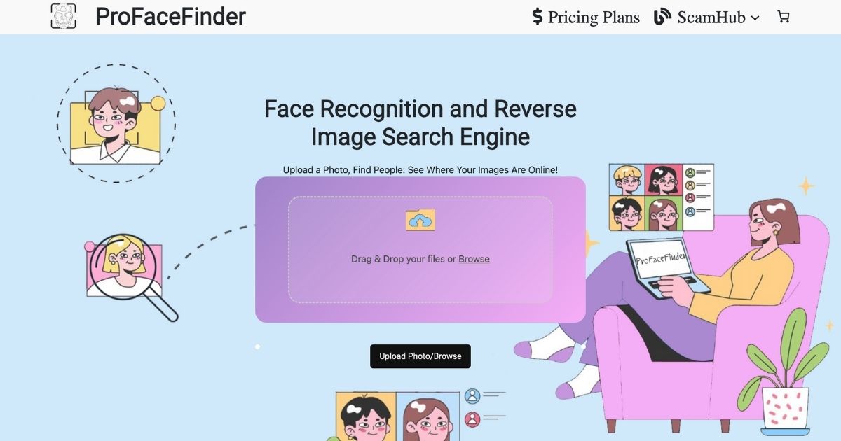 ProFaceFinder: AI facial recognition & image search