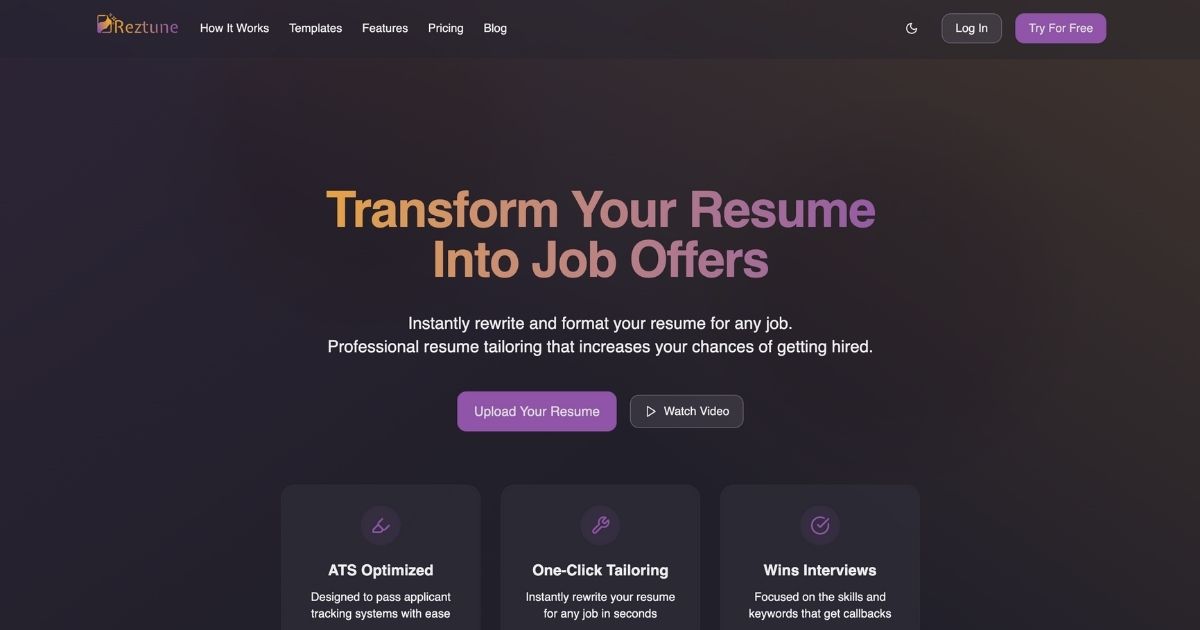 Reztune: AI Resume Tailoring for Job Seekers