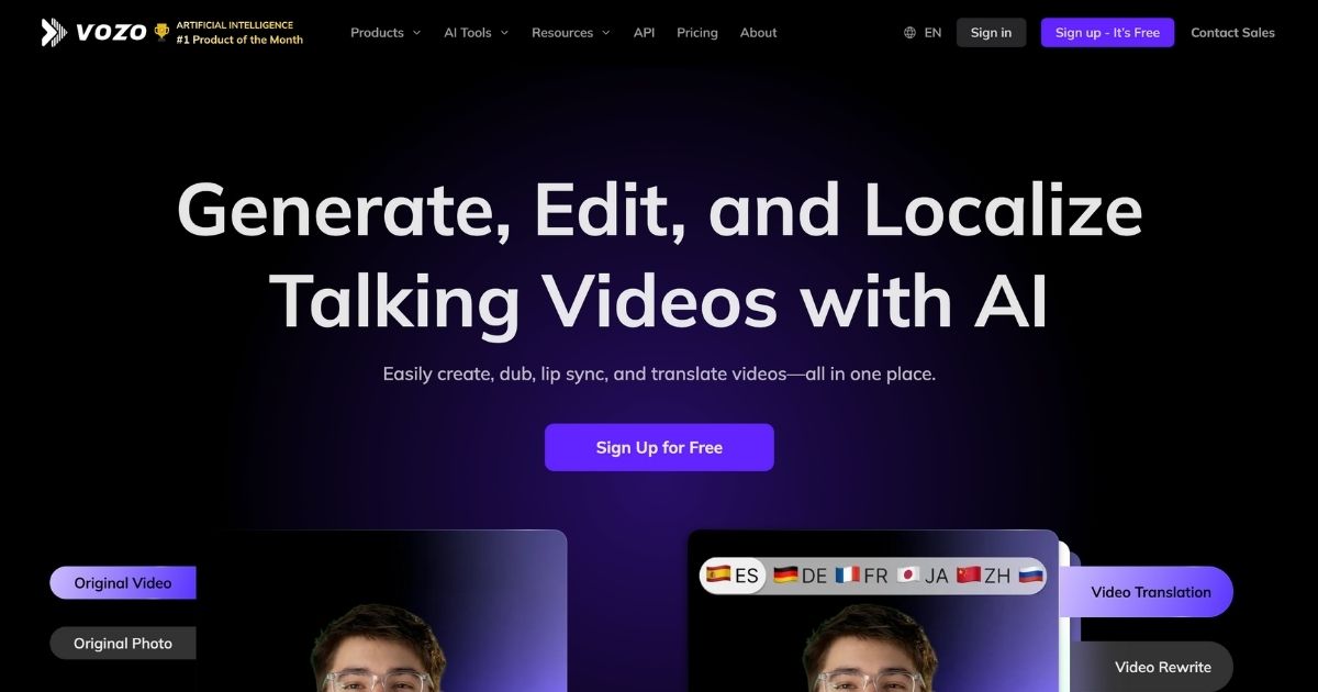 Vozo AI: Streamlining Video Creation and Localization