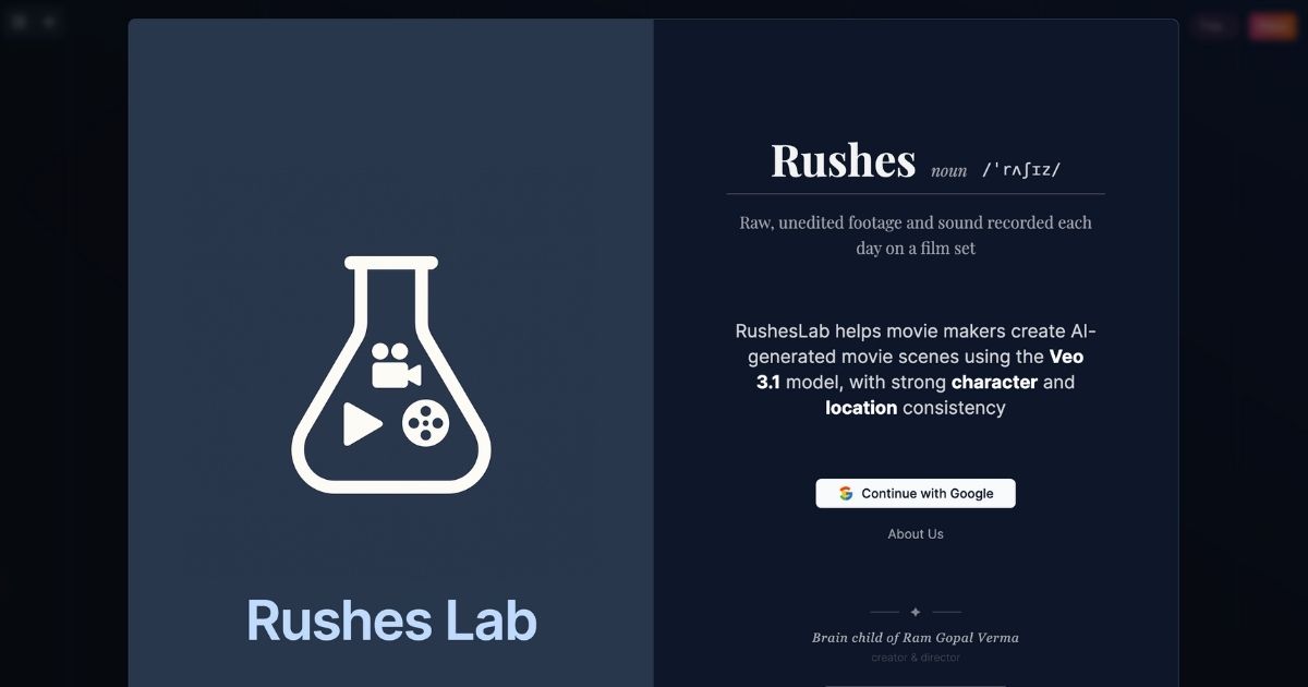 RushesLab: AI Pre-Viz Studio for Filmmakers