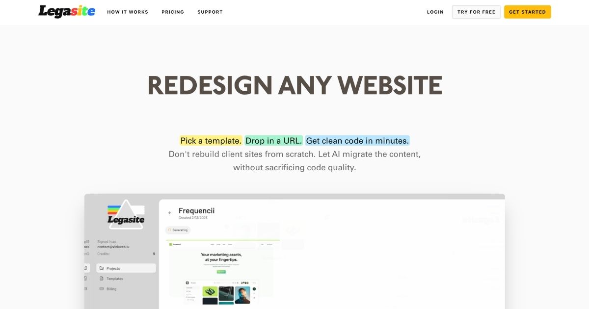 Legasite: Automate Legacy Website Migration